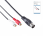 Preview: DINIC DIN-Stecker auf Stereo Cinch-Buchse, schwarz DIN-Stecker. 180° (5-Pin) zu 2x Cinch-Buchse, Box
